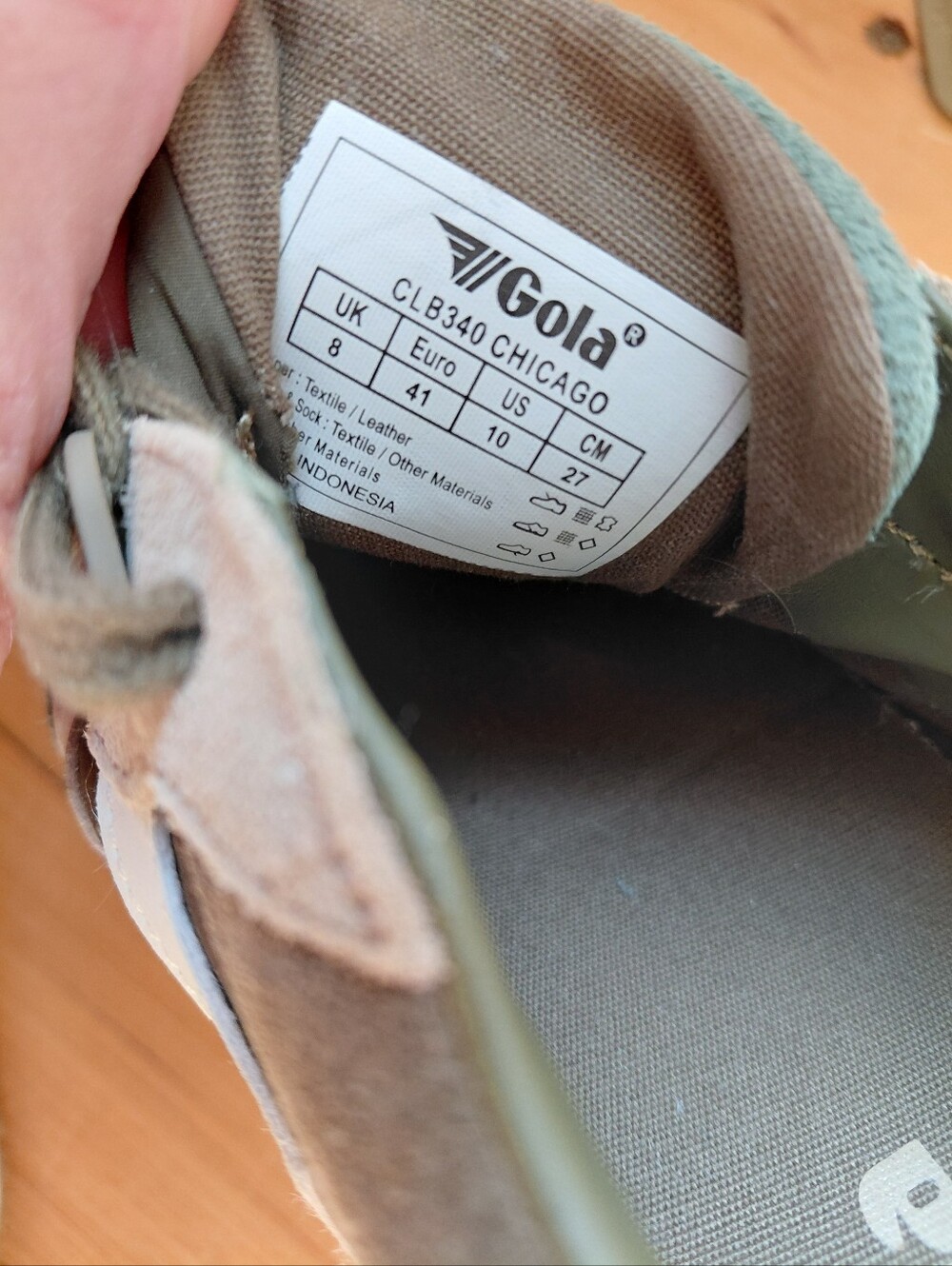 Gola Classics Women's Chicago Sneakers, Khaki Green/ Cappuccino, 10 (41) - Picture 6 of 8